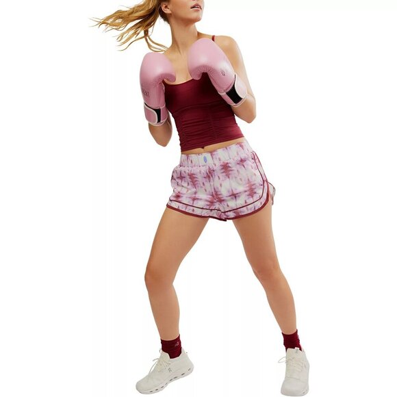 New Free People Movement Varsity Blues Purple Printed Shorts Size Medium - Picture 8 of 9